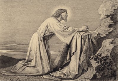 Jeesus rukoilee tekijältä after Albert Robida
