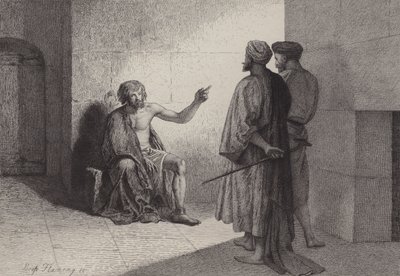 Johannes Kastaja vankilassa tekijältä after Albert Robida