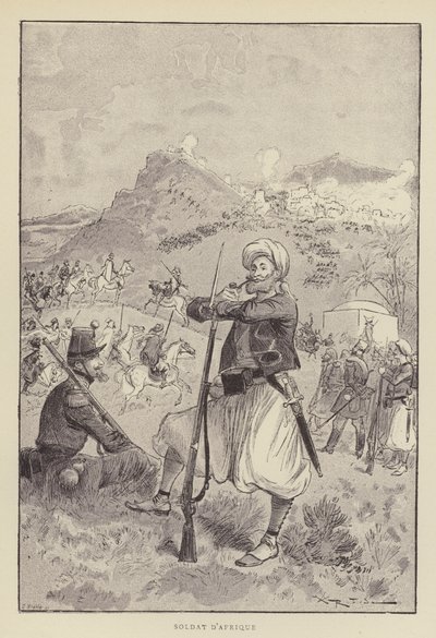 afrikkalainen sotilas tekijältä after Albert Robida