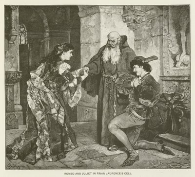 Romeo ja Julia Friar Laurencen sellissä tekijältä after Carl Ludwig Friedrich Becker