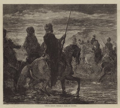 Turkin ratsuväki kahlaamassa jokea tekijältä after Edmond Morin