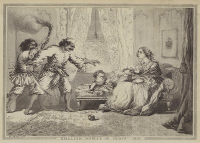 Englantilaiset kodit Intiassa, 1857 tekijältä after Edward Hull