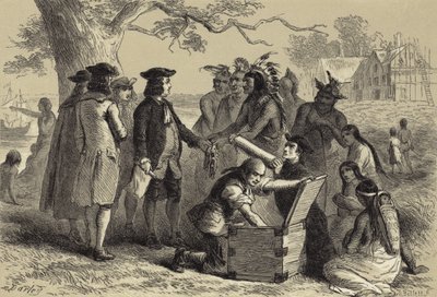 Pennsin sopimus intiaanien kanssa tekijältä after Felix Octavius Carr Darley