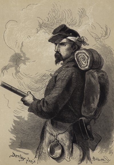 Amerikan sisällissodan sotilas tekijältä after Felix Octavius Carr Darley