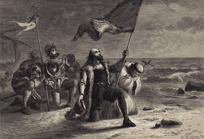 Kolumbuksen laskeutuminen tekijältä after Felix Octavius Carr Darley