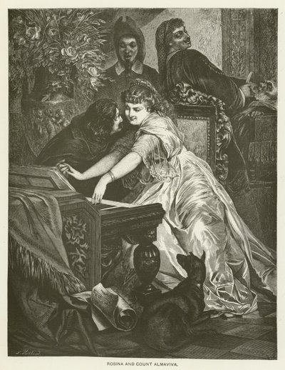 Rosina ja kreivi Almaviva tekijältä after Ferdinand Keller