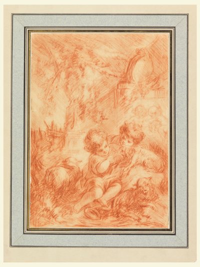 Kaksi lasta tekijältä after Francois Boucher