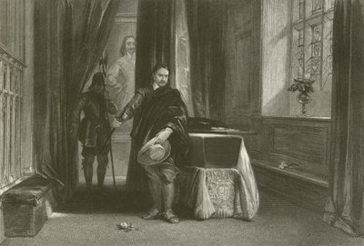 Cromwell katselee Charles I:n ruumista varjo liikkui hänen otsallaan tekijältä after George Cattermole