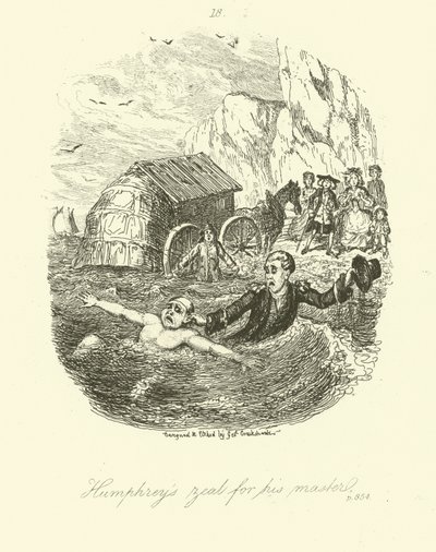 Tobias Smollettin Humphry Clinker -teoksen kuvitus. tekijältä after George Cruikshank