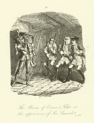 Tobias Smollettin kuvitus Launcelot Greaves -teoksesta. tekijältä after George Cruikshank