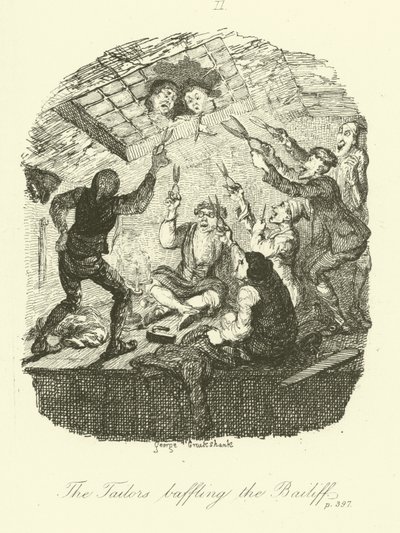 Tobias Smollettin kuvitus Peregrine Pickle -teokseen. tekijältä after George Cruikshank