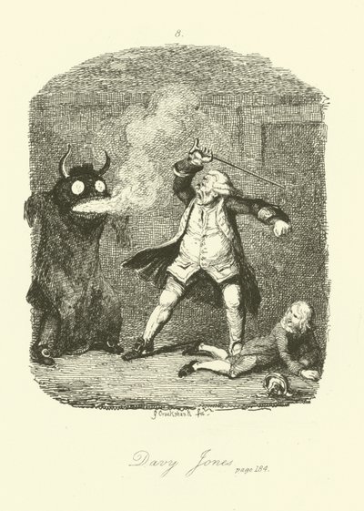 Tobias Smollettin kuvitus Peregrine Pickle -teokseen. tekijältä after George Cruikshank