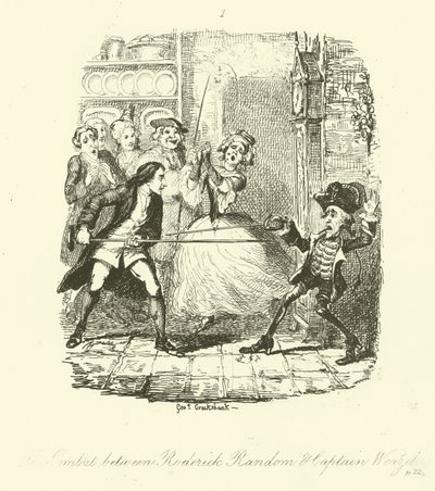 Tobias Smollettin kuvitus Roderick Randomille tekijältä after George Cruikshank