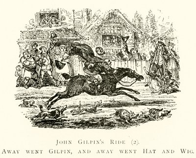 John Gilpins Ride (2), Pois lähti Gilpin ja pois menivät Hattu ja peruukki tekijältä after George Cruikshank