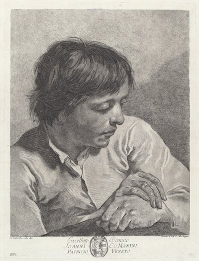 Nuori mies kädet ristissä tekijältä after Giovanni Battista Piazzetta Pietro Scattaglia and Innocente Alessandri