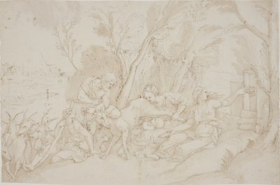 Júpiter alletat per la cabra finlandesa Amalthea tekijältä after Giulio Romano
