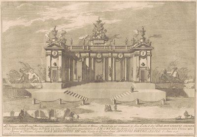 Prima Macchina Kiinalle 1757: Ateenalaisen lyseumin pylväikkö tekijältä after Giuseppe Palazzi Giuseppe Pozzi after Paolo Posi