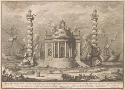 Chinean Prima Macchina 1760: Neptunuksen temppeli tekijältä after Giuseppe Palazzi Giuseppe Vasi after Paolo Posi