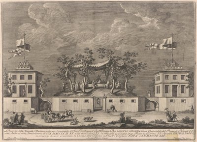 The Seconda Macchina for the Chinea vuodelta 1759: "Deliziosa" bakkanaalilla tekijältä after Giuseppe Palazzi Giuseppe Vasi after Paolo Posi