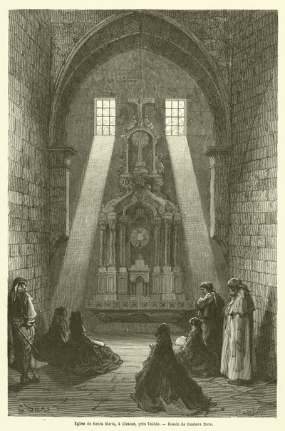 Santa Marian kirkko Illescasissa lähellä Toledoa tekijältä Gustave after Dore