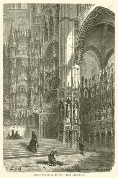 Cathedrale de Toleden sisätilat tekijältä Gustave after Dore