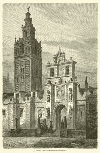 La Giralda, Sevilla tekijältä Gustave after Dore