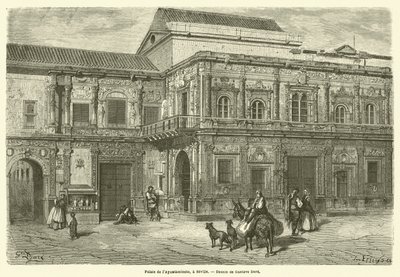 Palais de lAy Ayuntamiento, Sevilla tekijältä Gustave after Dore