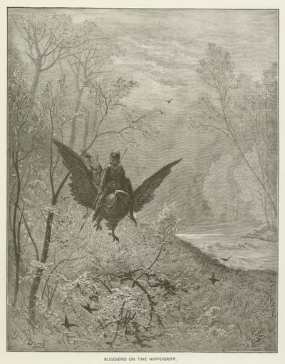 Ruggiero Hippogriffilla tekijältä Gustave after Dore