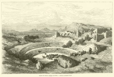 Meridan muinaisen teatterin rauniot tekijältä Gustave after Dore
