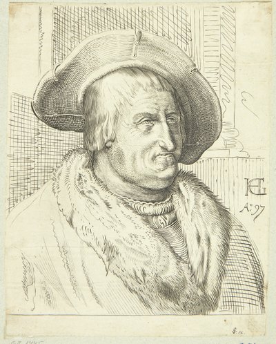 Fantasia Muotokuva vanha mies hattu tekijältä after Hendrick Goltzius