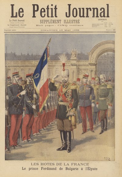 Kuninkaalliset vierailijat Ranskaan: Bulgarian prinssi Ferdinand Elyseen palatsissa tekijältä after Henri Meyer