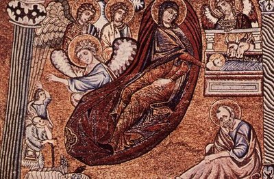Syntymän mosaiikin jäljennös kastekappelissa, Firenzessä tekijältä after Italian School