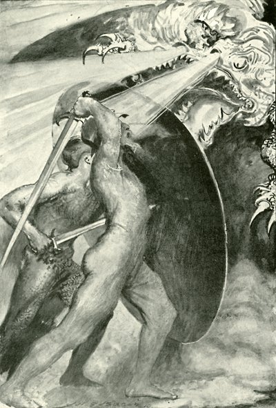 Molemmat soturit seisoivat rautakilven takana tekijältä after John Henry Frederick Bacon