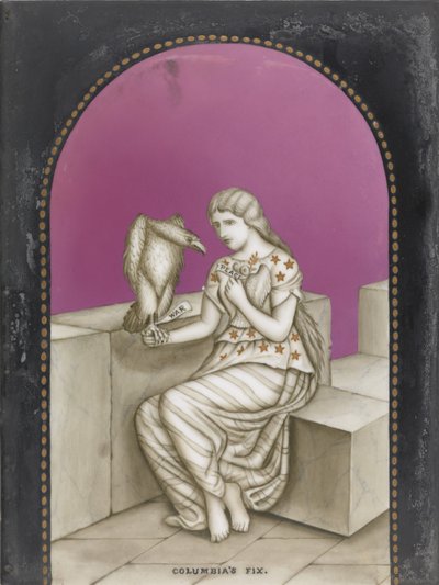 Columbias Fix, n.1861-65 (matalapoltettu emalimaalaus posliinille). tekijältä after John Tenniel