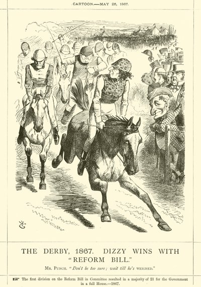 The Derby, 1867, Dizzy voittaa Reform Billin kanssa tekijältä after John Tenniel