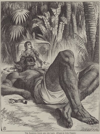 Nukkuva Genie ja Lady tekijältä after John Tenniel