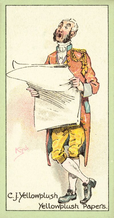 C J Keltapehmo, Keltapehmopaperit (chromolitho) tekijältä after Joseph Clayton Clarke