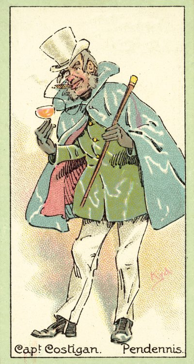 Kapteeni Costigan, Pendennis (chromolitho) tekijältä after Joseph Clayton Clarke