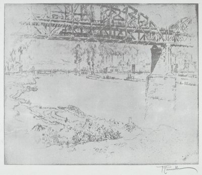 City Bridge, St. Louis [alhaalla] tekijältä after Joseph Pennell