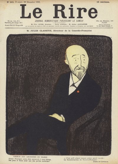 Jules Claretie, La Comedie-Francaisen ohjaaja, kuvitus Le Rirelle tekijältä after Leonetto Cappiello