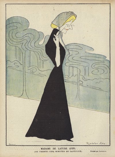 Madame De Latude (GYP), kuvitus Le Rirelle tekijältä after Leonetto Cappiello