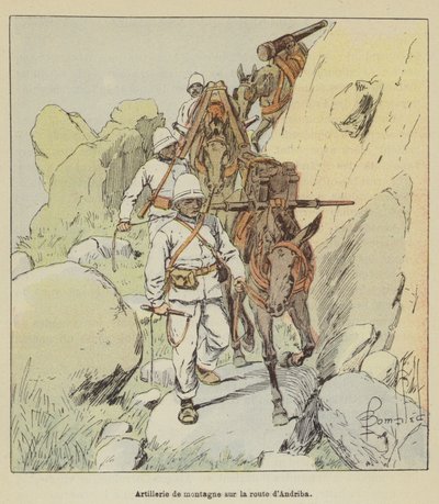 Vuoristotykistö tiellä Andribaan tekijältä after Louis Charles Bombled