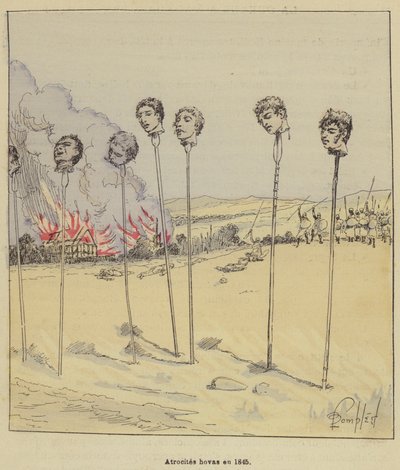 Julmuudet hovas en 1845 tekijältä after Louis Charles Bombled