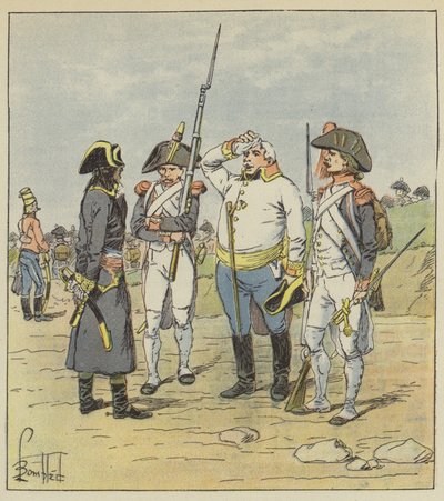 Bonaparte kuulustelee suurta itävaltalaista vankimajuria tekijältä after Louis Charles Bombled