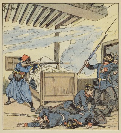 Ali-ben-Kacemin sankarillinen puolustus tekijältä after Louis Charles Bombled