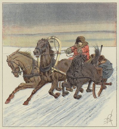 Troikassa Baikalilla tekijältä after Louis Charles Bombled