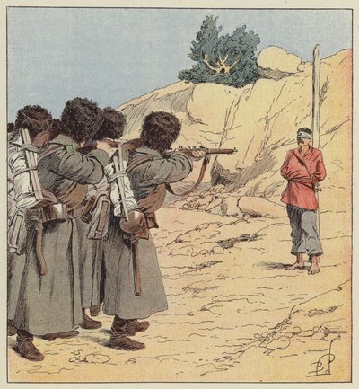 Japanilaisen vakoojan teloitus tekijältä after Louis Charles Bombled