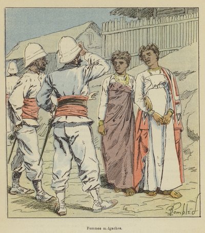 Madagaskarin naiset tekijältä after Louis Charles Bombled