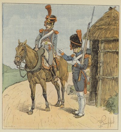 Keisarillinen kaarti, jalkatykistö ja tykistöjuna tekijältä after Louis Charles Bombled