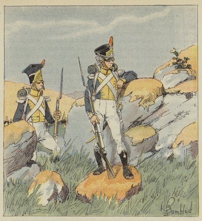 Puolan jalkaväki, Veikselrykmentti, Fusilier ja Grenadier tekijältä after Louis Charles Bombled